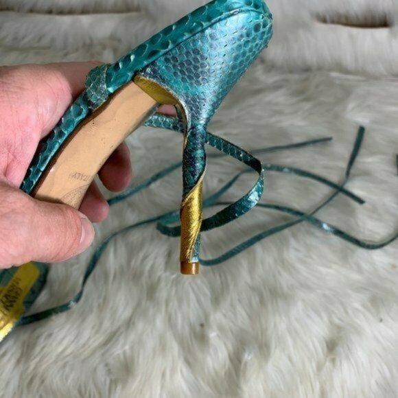 Gianni Versace Couture NEW Python Strappy Heels Si - Picture 9 of 10